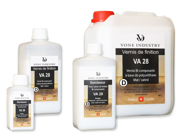 vernis bi-composant à base aqueuse, à très haute résistance, avec faibles émissions de COV, adapté aux lieux publics et zones à fort trafic, contribuant à une meilleure qualité de l’air intérieur.