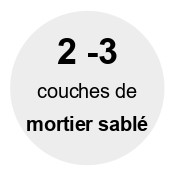 Etiquette de nombre de couches de mortier sablé pour la réalisation d'un béton ciré