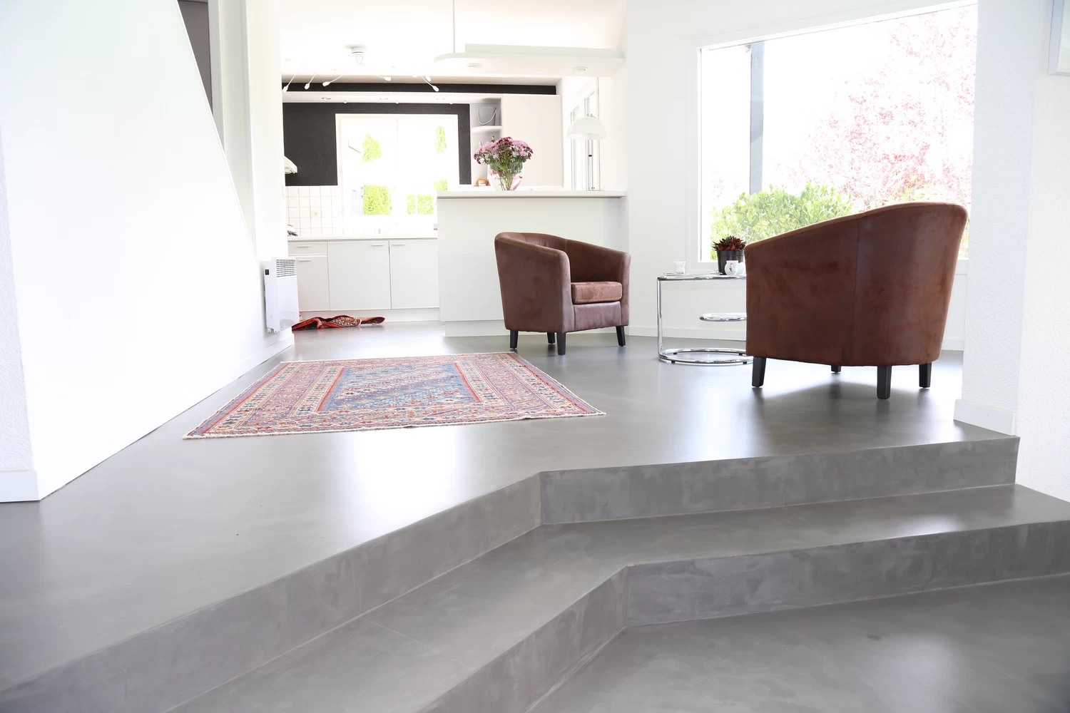 Photo de réalisation d'une surface lisse avec notre béton ciré