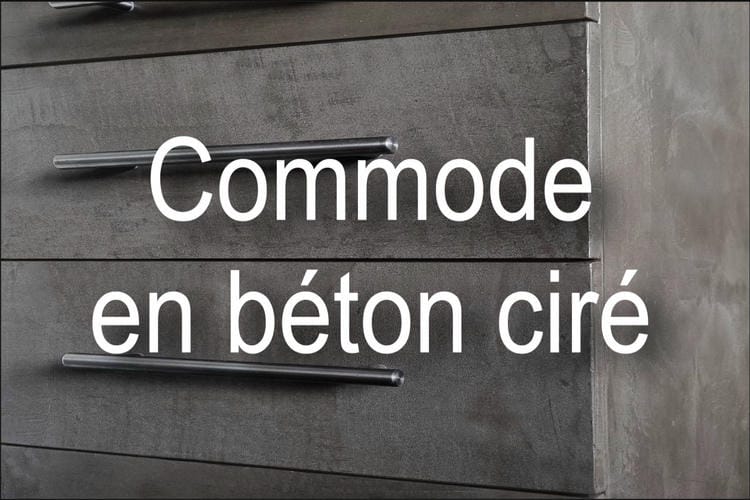 tutoriel expliquant toutes les étapes pour la réalisation d'un béton ciré sur un meuble de récupération